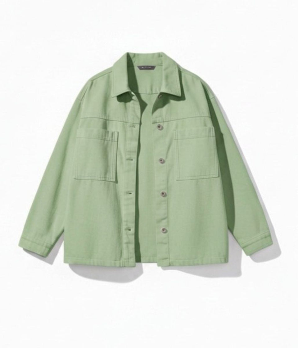 Green Denim Shacket