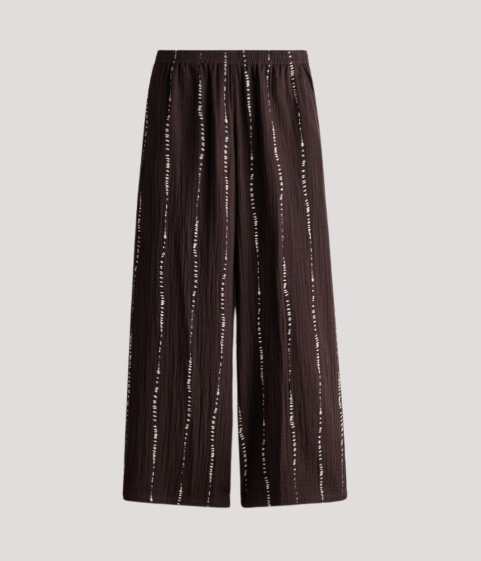 Brown Tie Dye Wide Leg Trousers