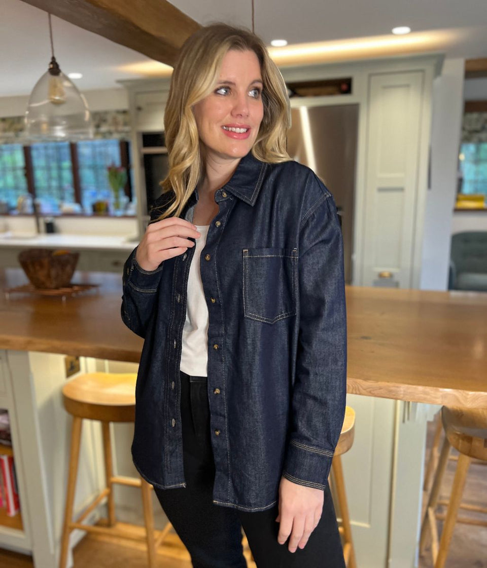 Indigo Blue Oversized Denim Shirt