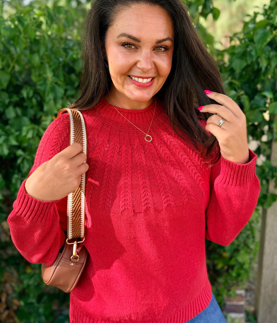 Ex Seasalt Red Stone Chat Cotton Jumper