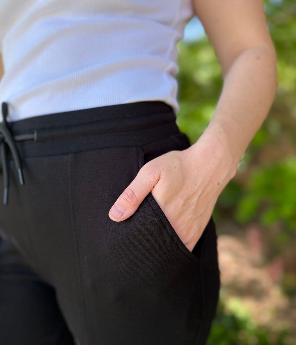 Black Wide Leg Jersey Joggers