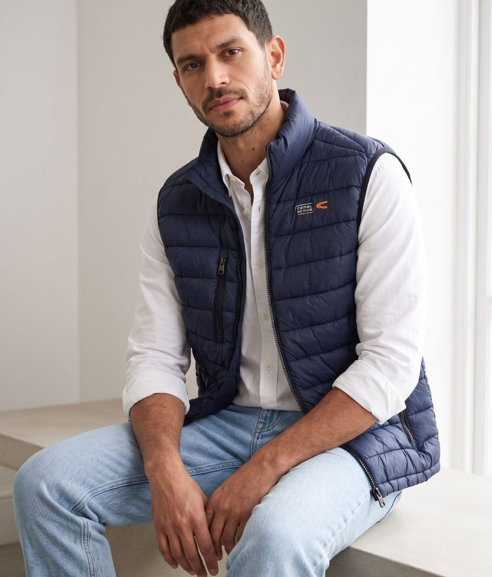 Mens Blue Padded Gilet