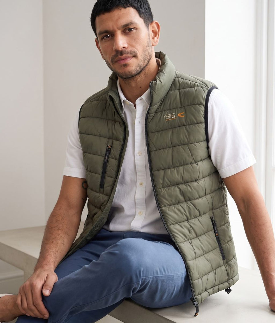 Mens Khaki Padded Gilet