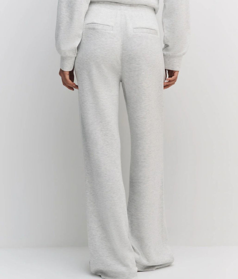Grey Marl Wide Leg Jersey Joggers
