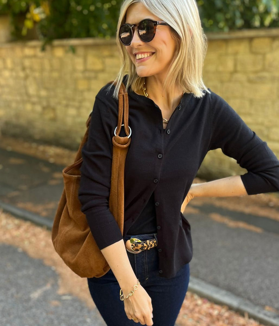 Tan Suede Willow Slouch Bag
