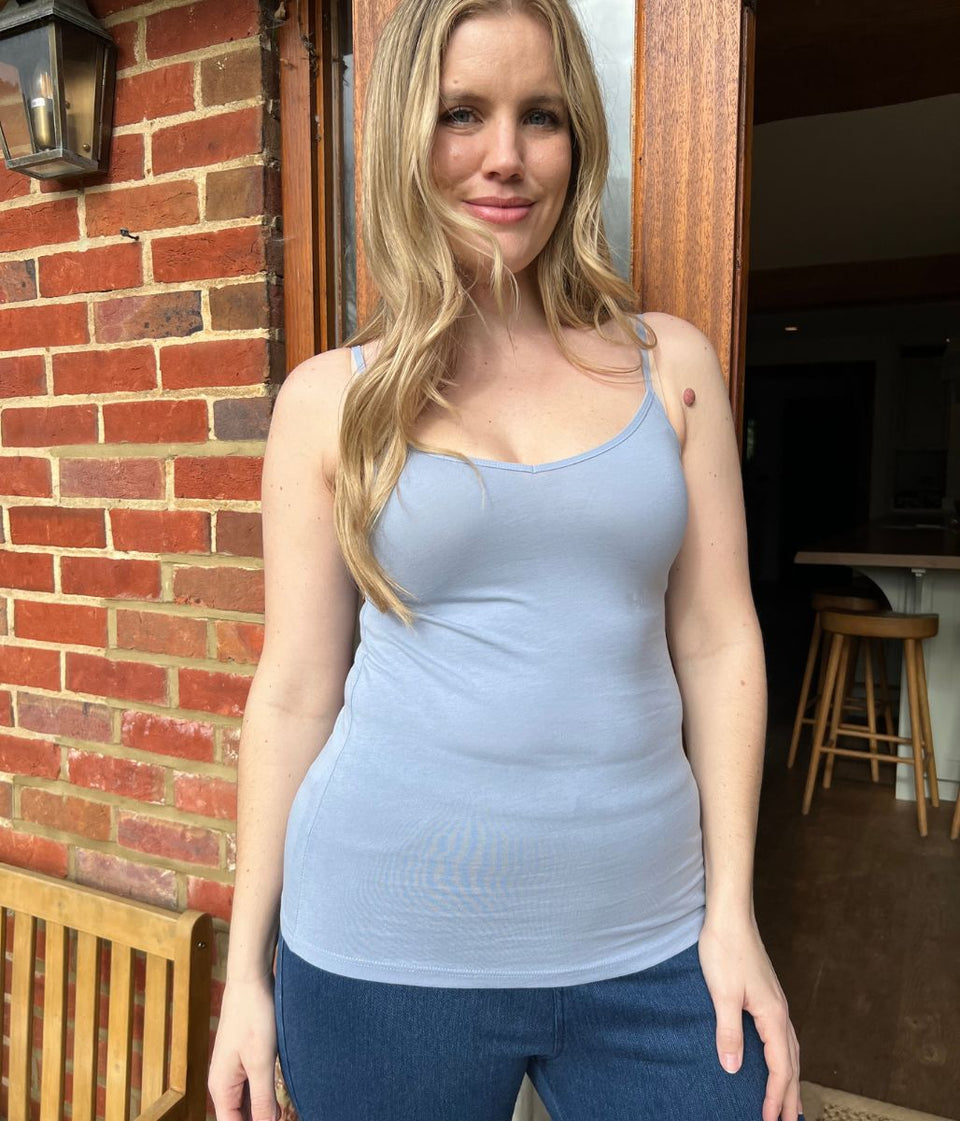 Blue V Neck Cami Top