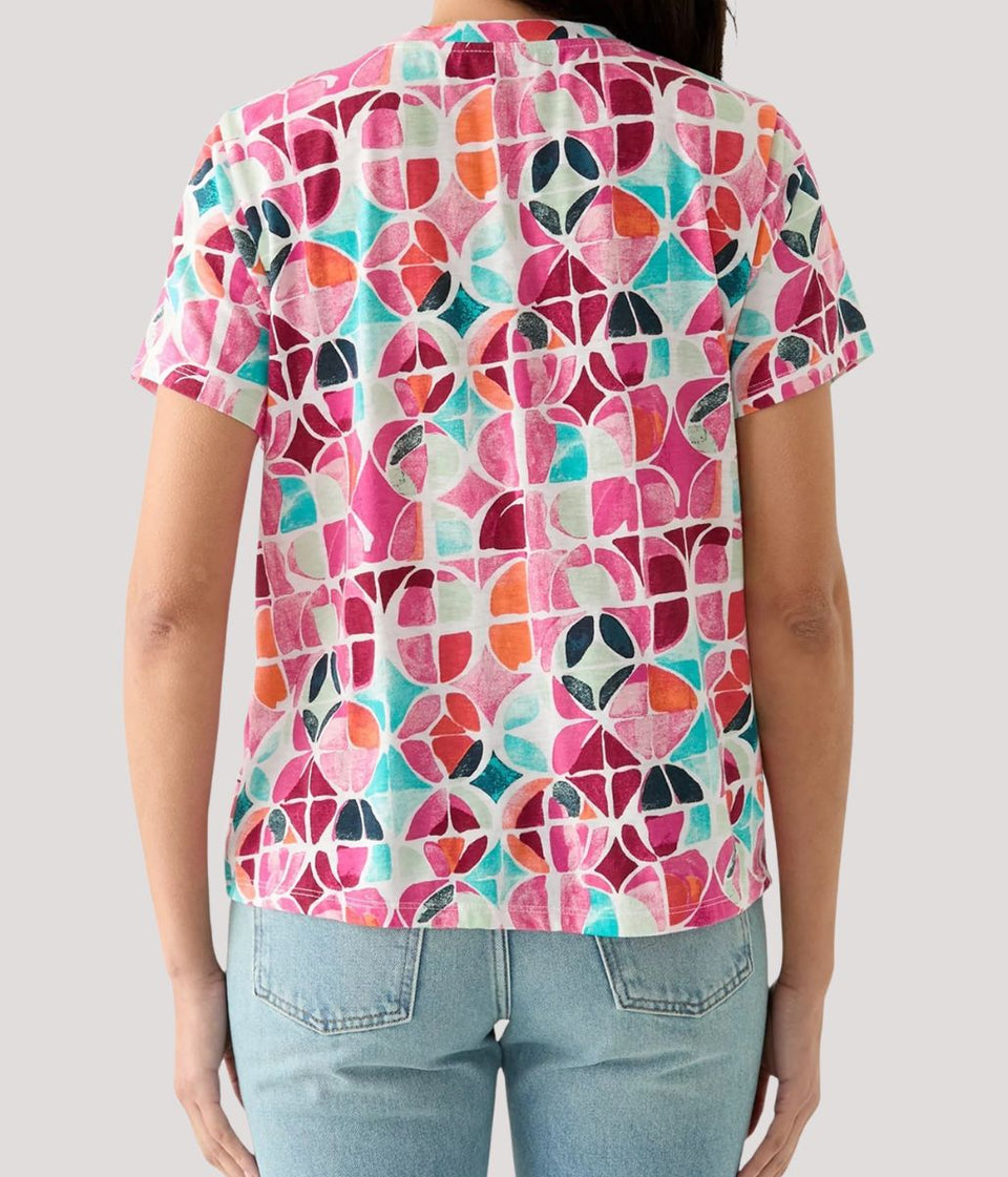 Multi Print Twist Front Top