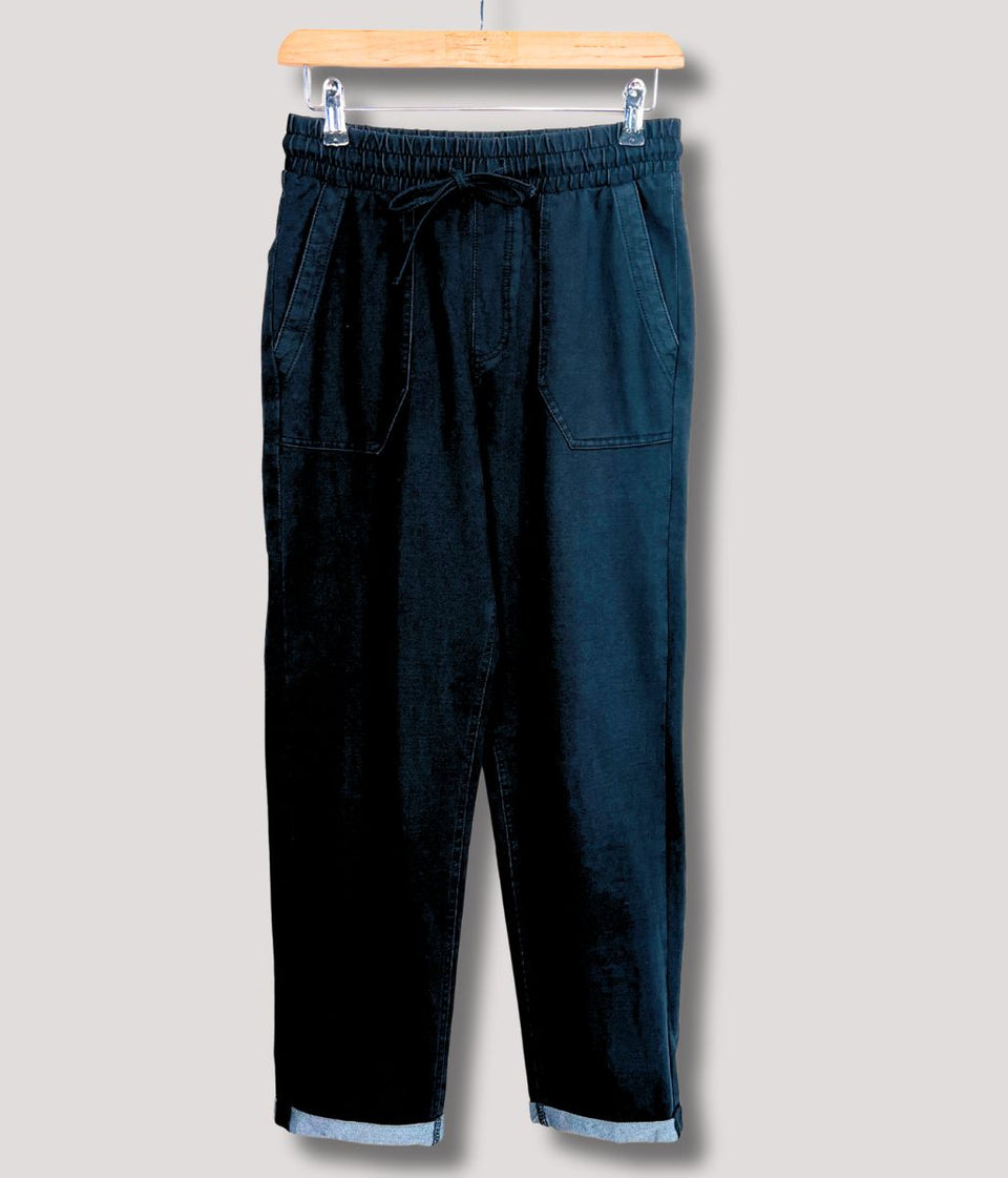 Black Cotton Rich Straight Leg Jogger Trousers