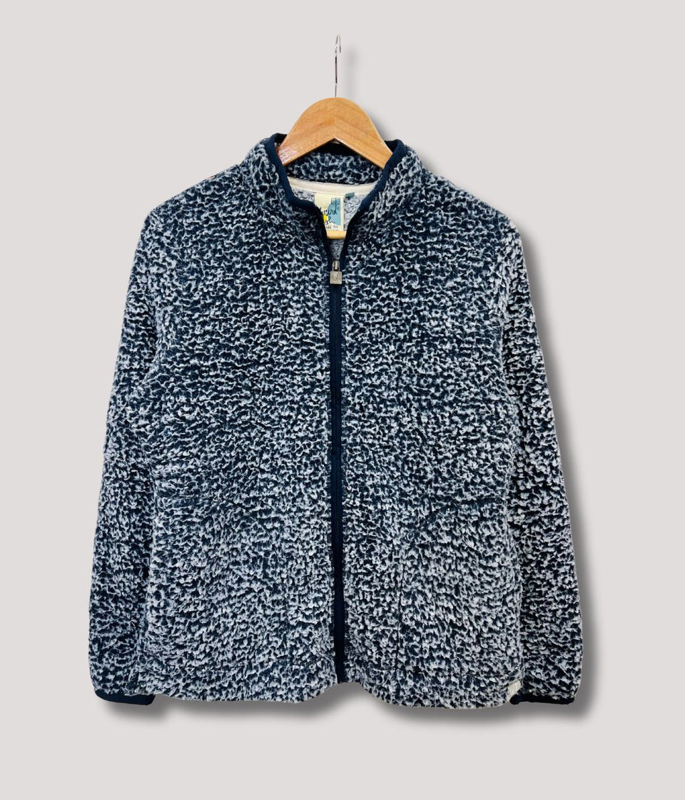 White/Navy Deliah Cosy Full Zip Fleece