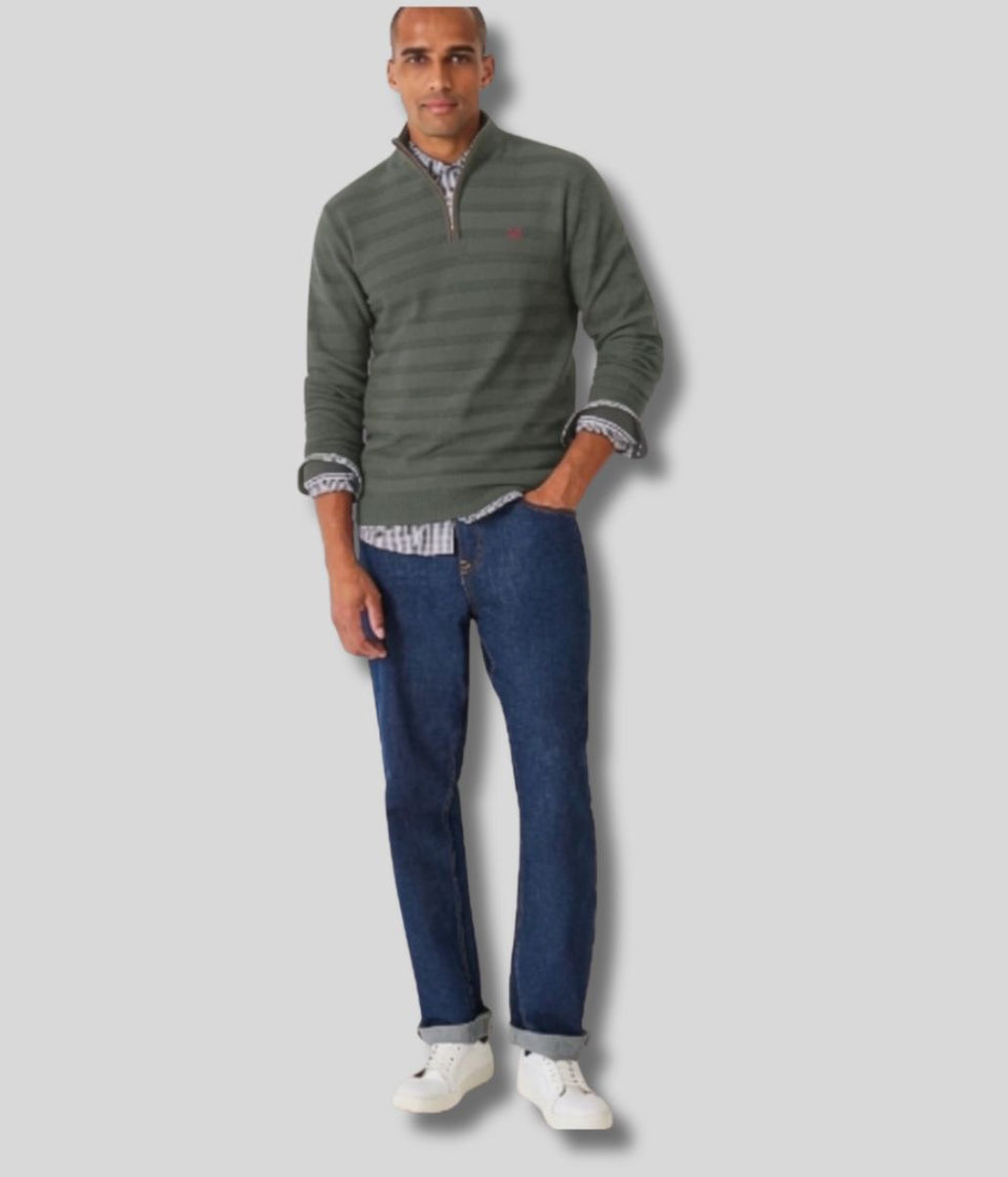 Charcoal Cashmere & Silk Blend 1/4 Zip Jumper