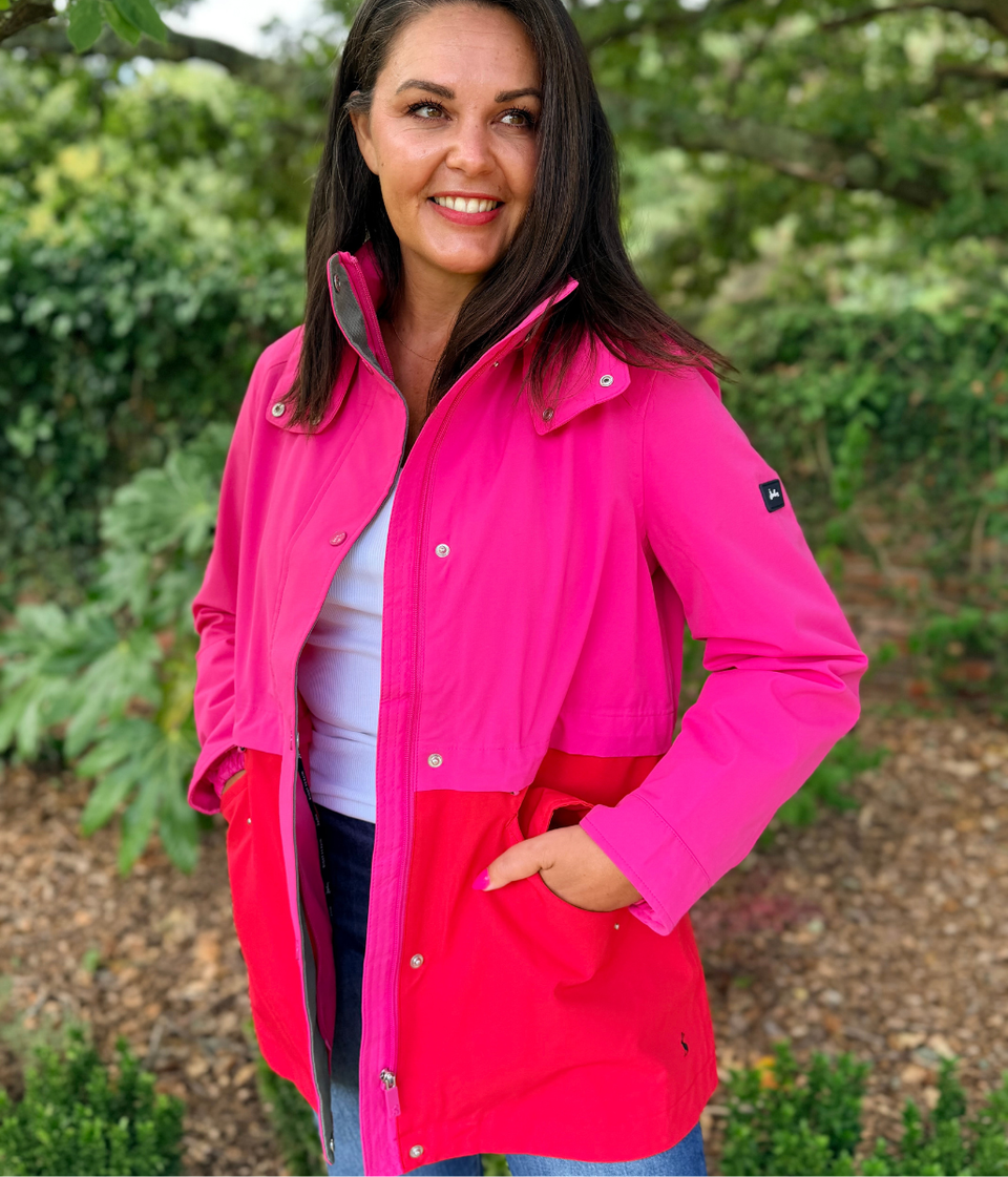 Pink & Red Right as Rain Waterproof Coat
