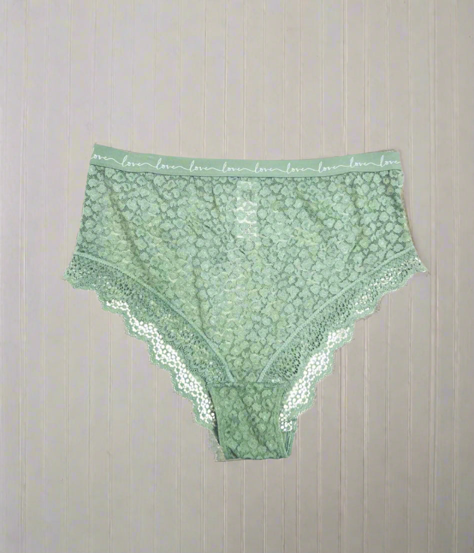 Green Lace Midi Briefs