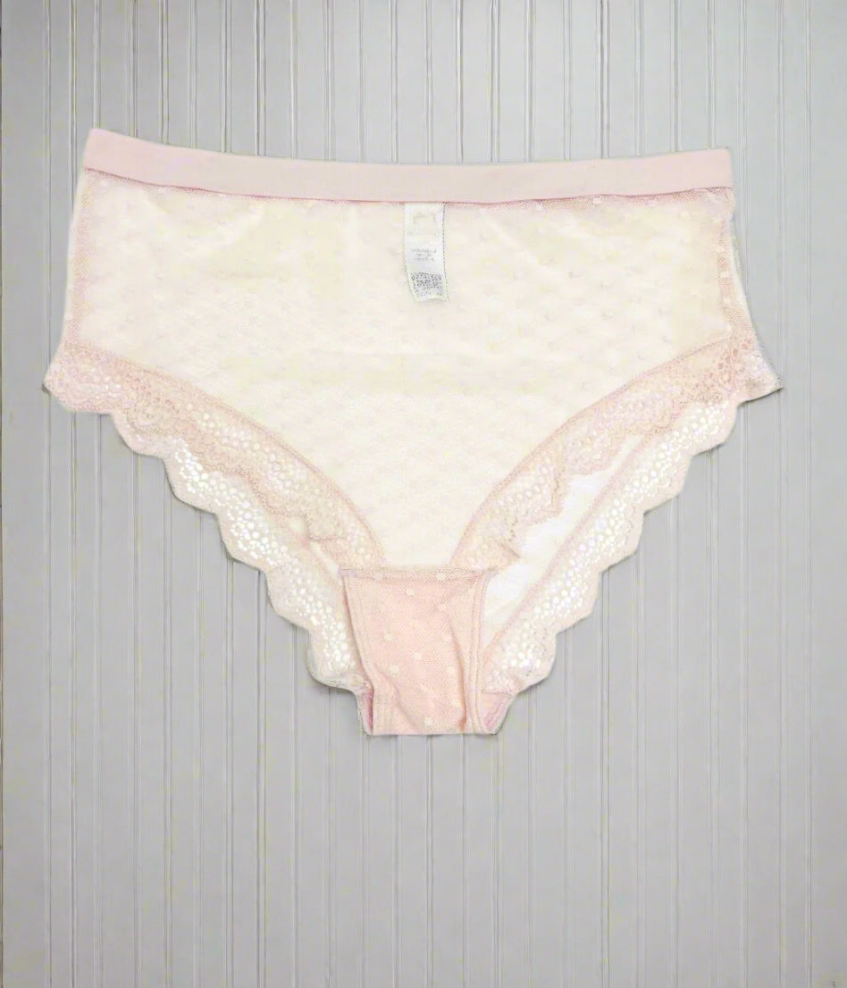 Pink Lace Midi Briefs