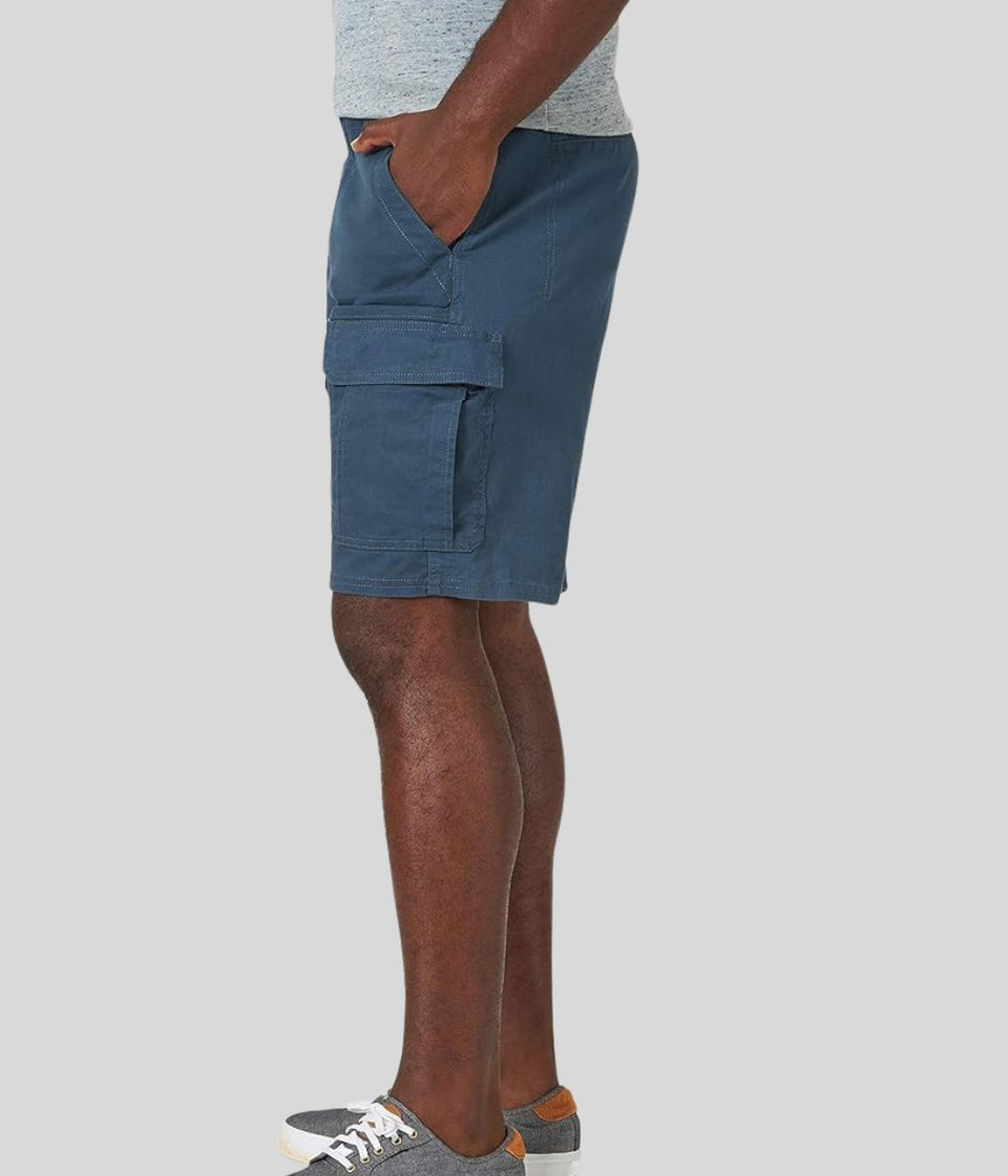 Mens Blue Relaxed Fit Cargo Shorts