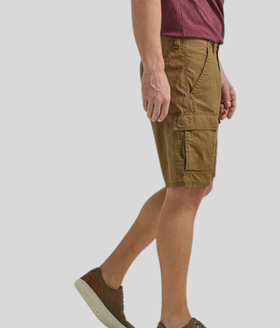 Mens Sand Relaxed Fit Cargo Shorts