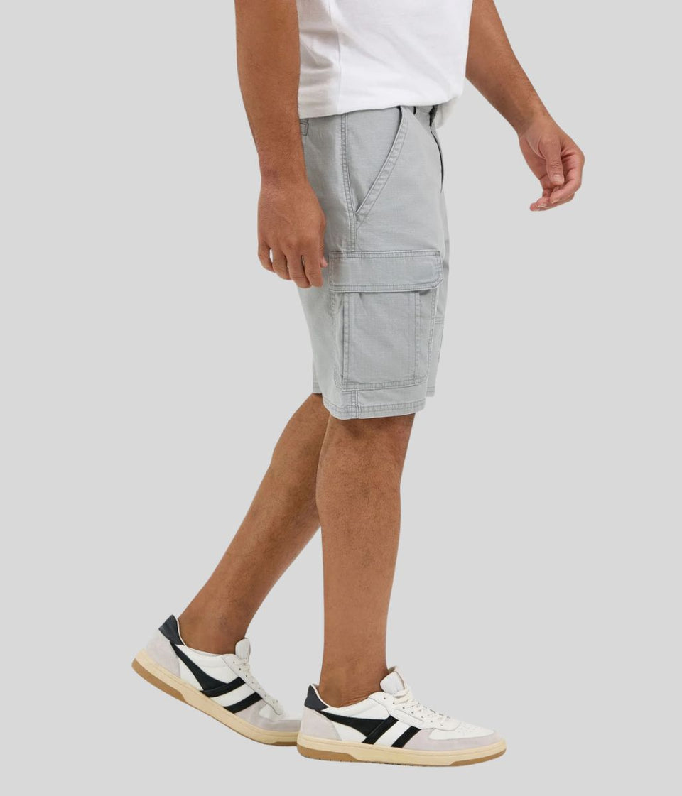 Mens Light Grey Relaxed Fit Cargo Shorts