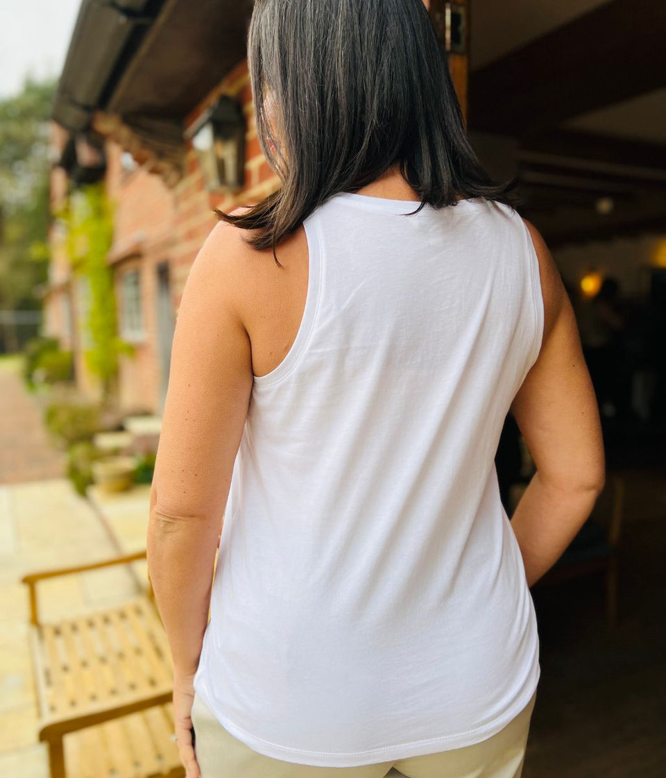 White Relaxed Vest Top