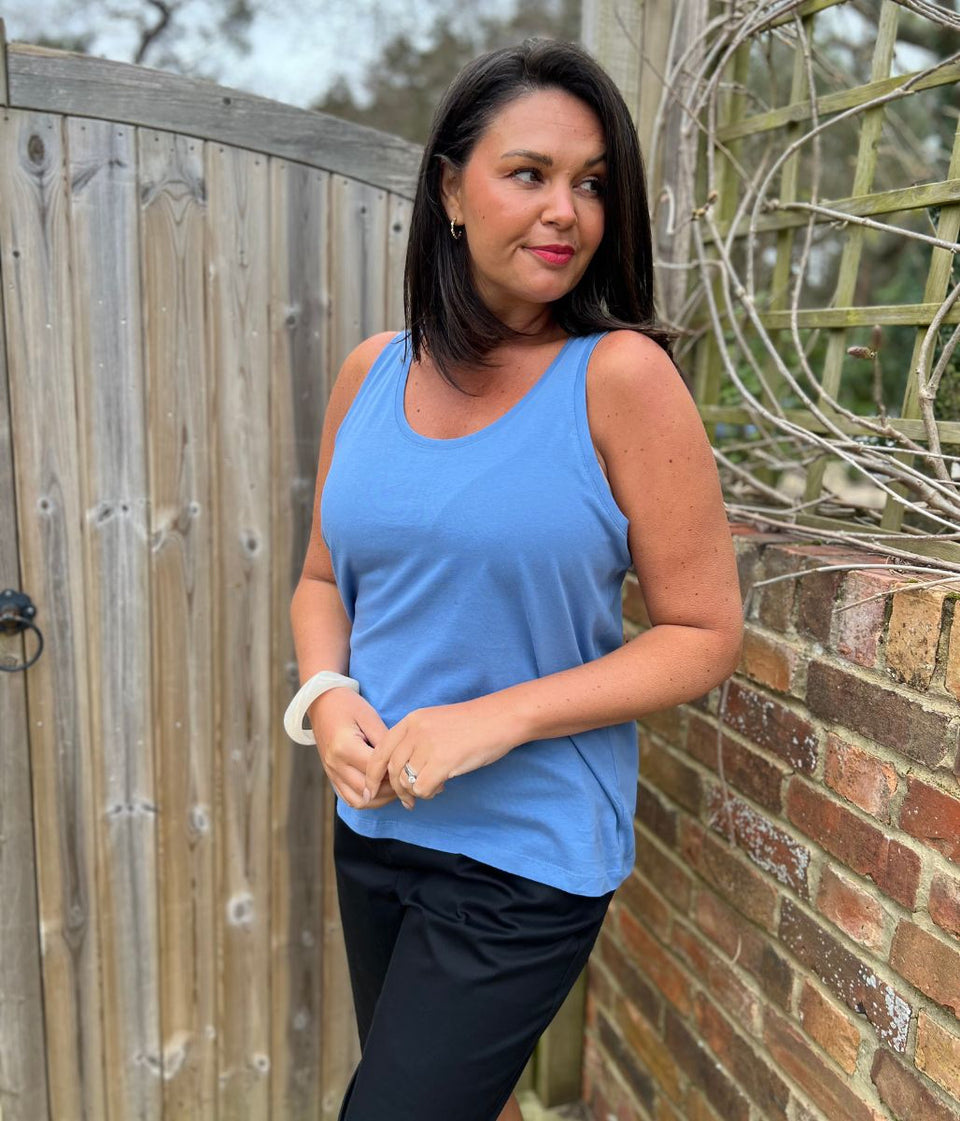 Blue Relaxed Vest Top