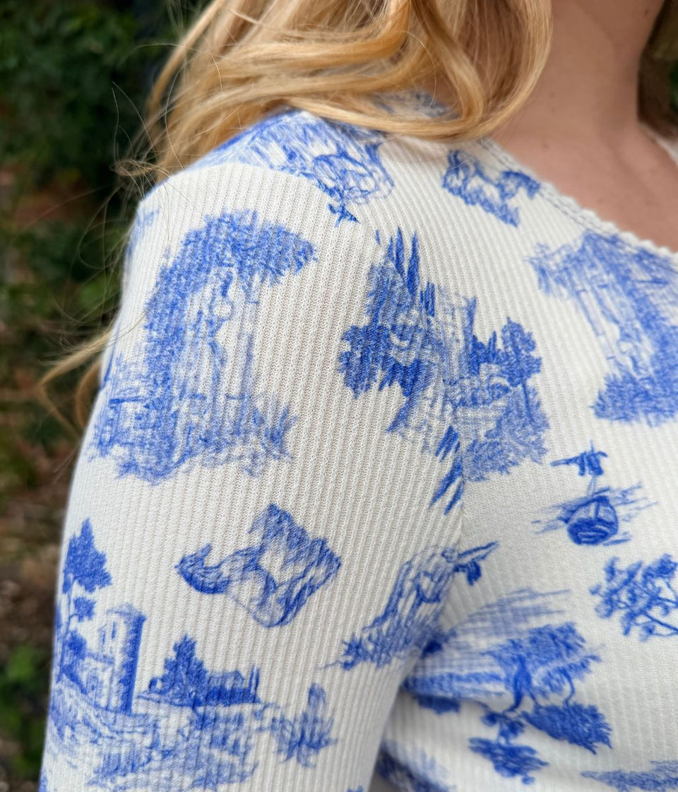 Ceramic Print Ribbed Cardigan