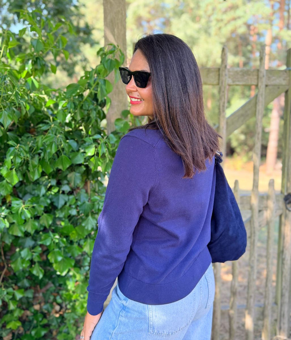 Navy Cotton Cardigan