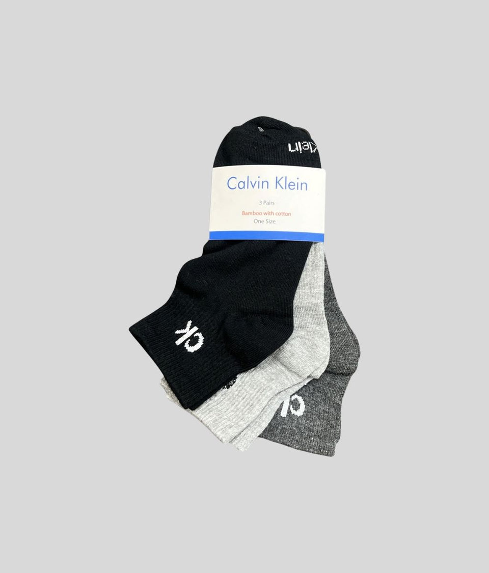 Calvin Klein Grey/Black 3 Pack Ankle Socks