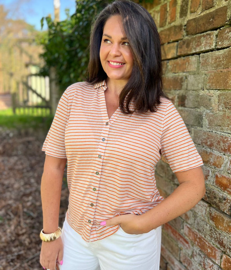 Charlie Linen Striped Short Sleeve Shirt