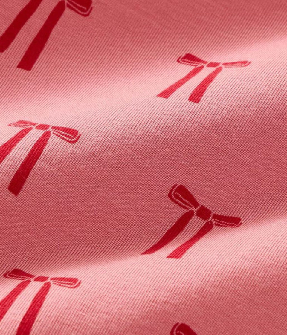Pink Bow Print Designer Tencel Pyjamas
