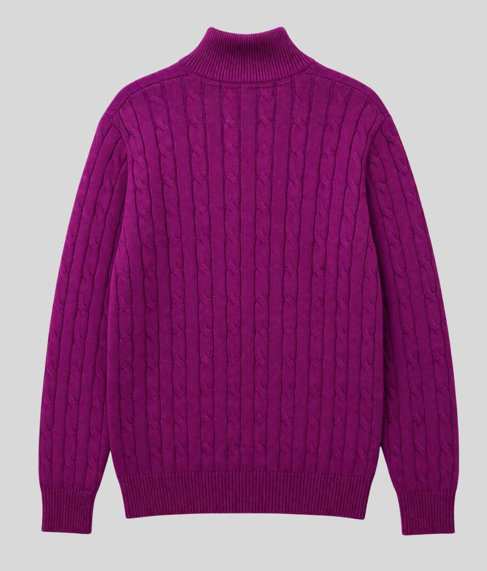 Berry Mens Oarsman Cotton Half Zip Jumper