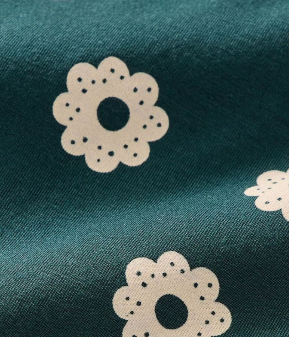 Green Flower Print Designer Tencel Pyjamas