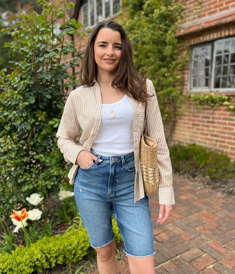 Mid Denim Bermuda Shorts