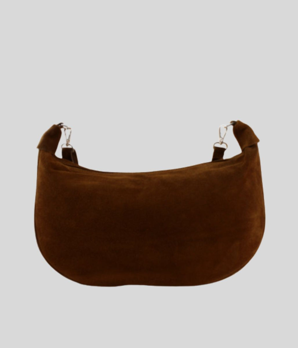 Dark Tan Suede Shoulder Bag