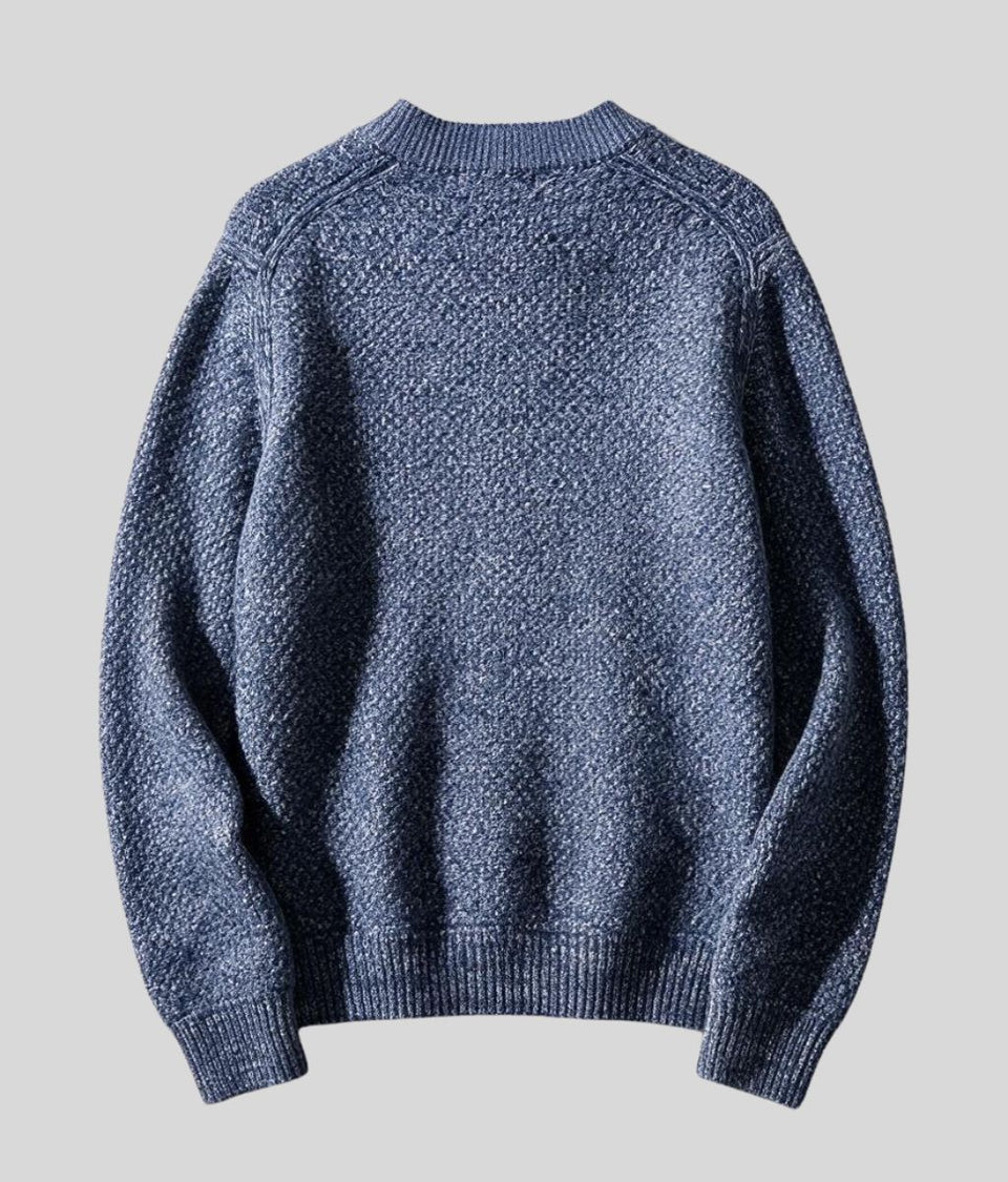 Blue Lambswool Blend Crew Neck Jumper