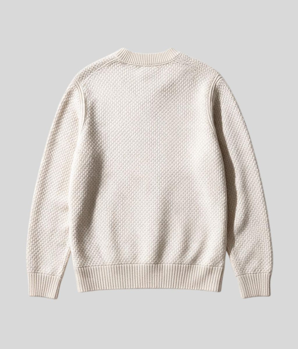 Ecru Lambswool Blend Crew Neck Jumper