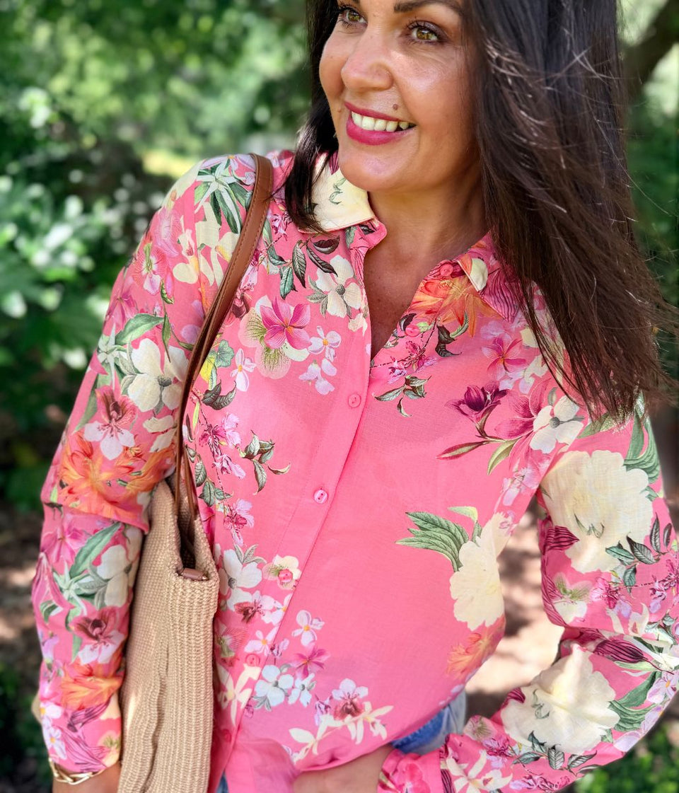 Pink Floral Garden Shirt