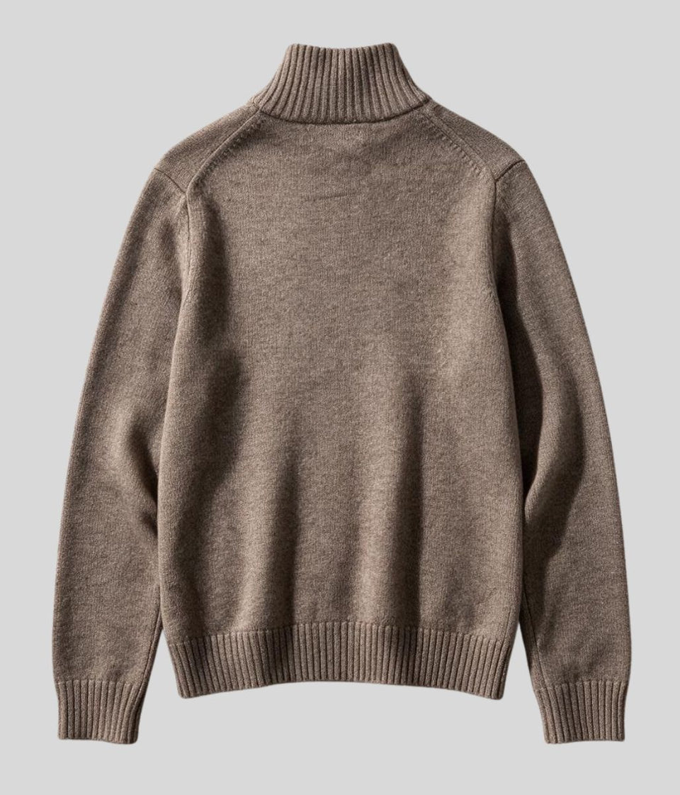 Mens Natural Lambswool Blend Half Zip Jumper