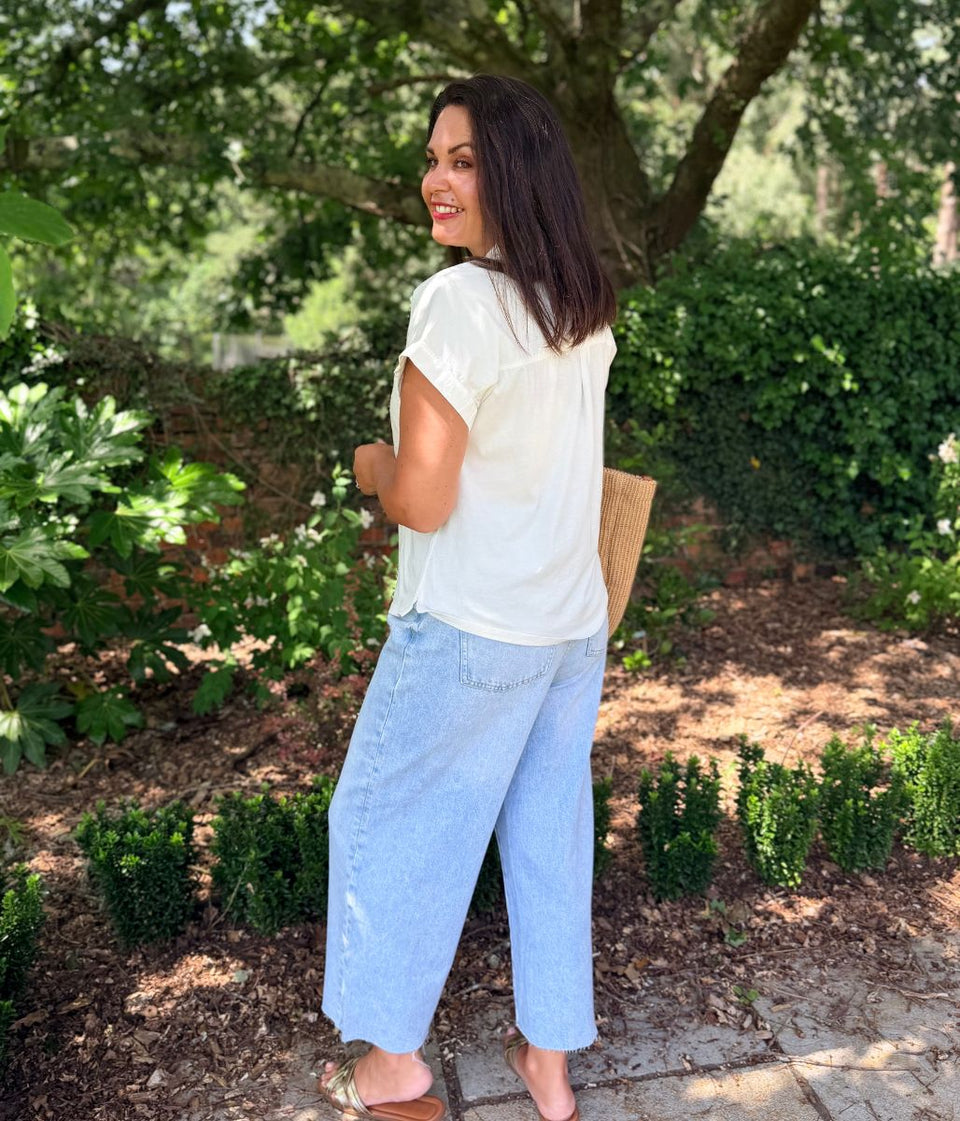 White Cap Sleeve Shirt