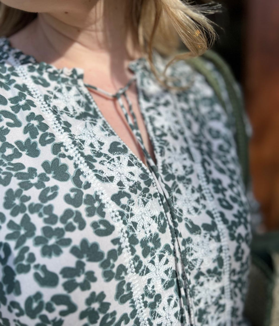 Brakeburn Leopard Floral Midi Dress