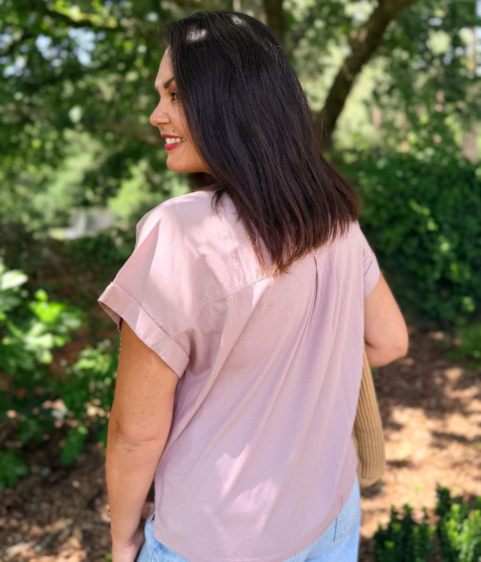 Lilac Cap Sleeve Shirt