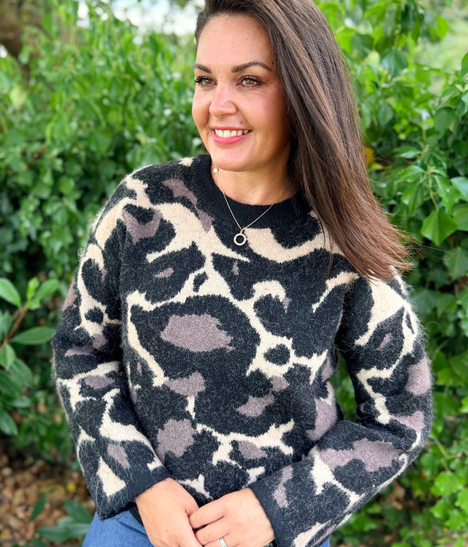 Jacquard Camo Print Jumper