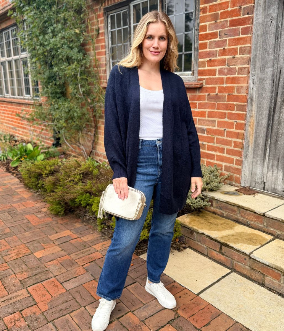 Navy Longline Open Cardigan