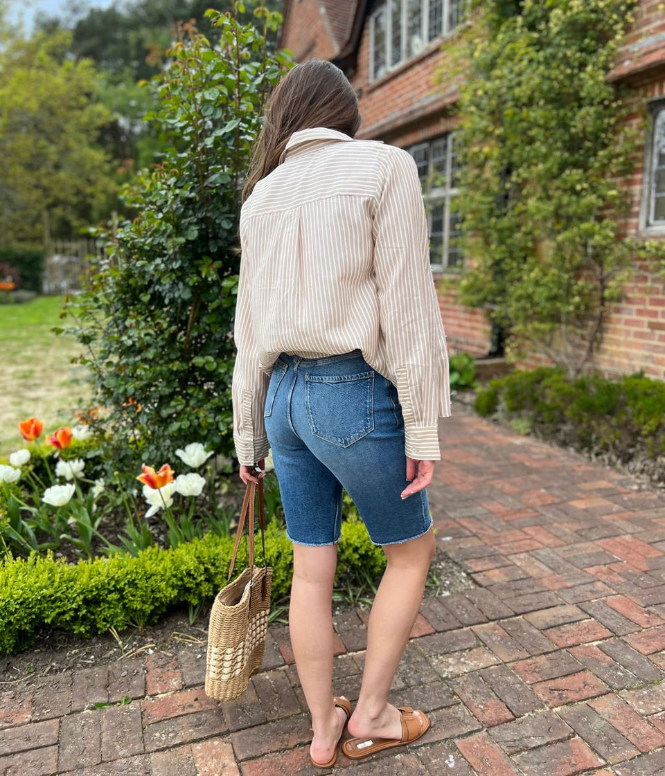 Brown Striped Soft Relaxed Shirt