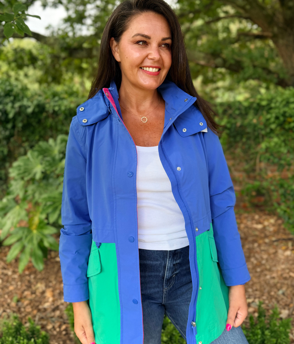 Blue & Green Right as Rain Waterproof Coat