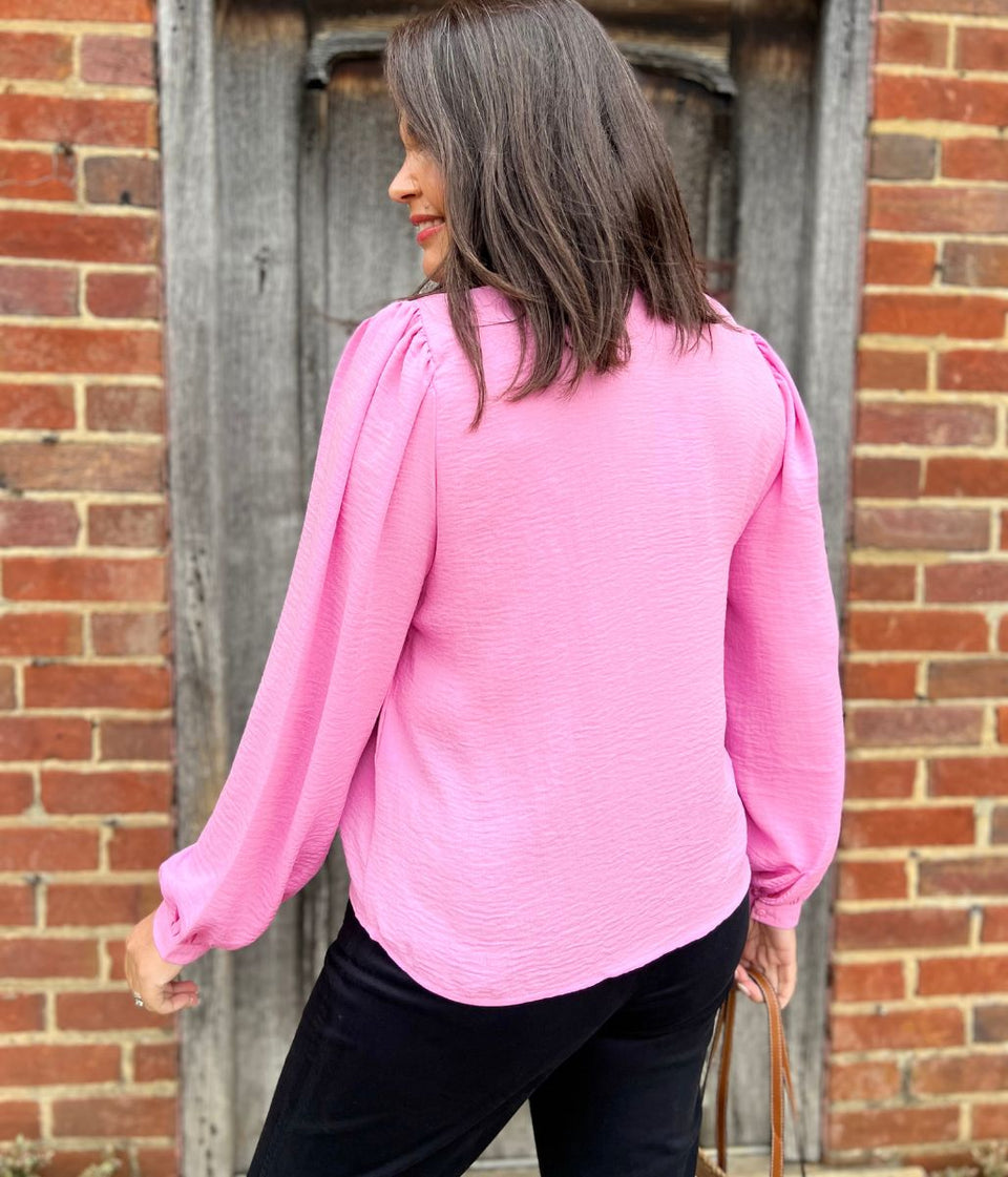 Pink Rachel Pintuck Blouse