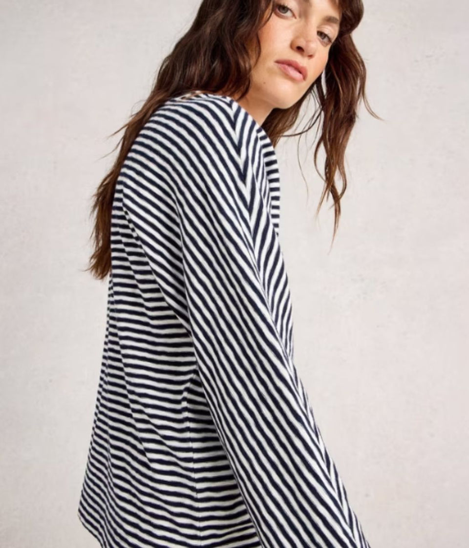 Navy Dolman Stripe Top