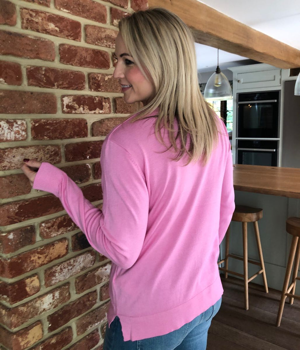 Pink Classic Crew Neck Jumper