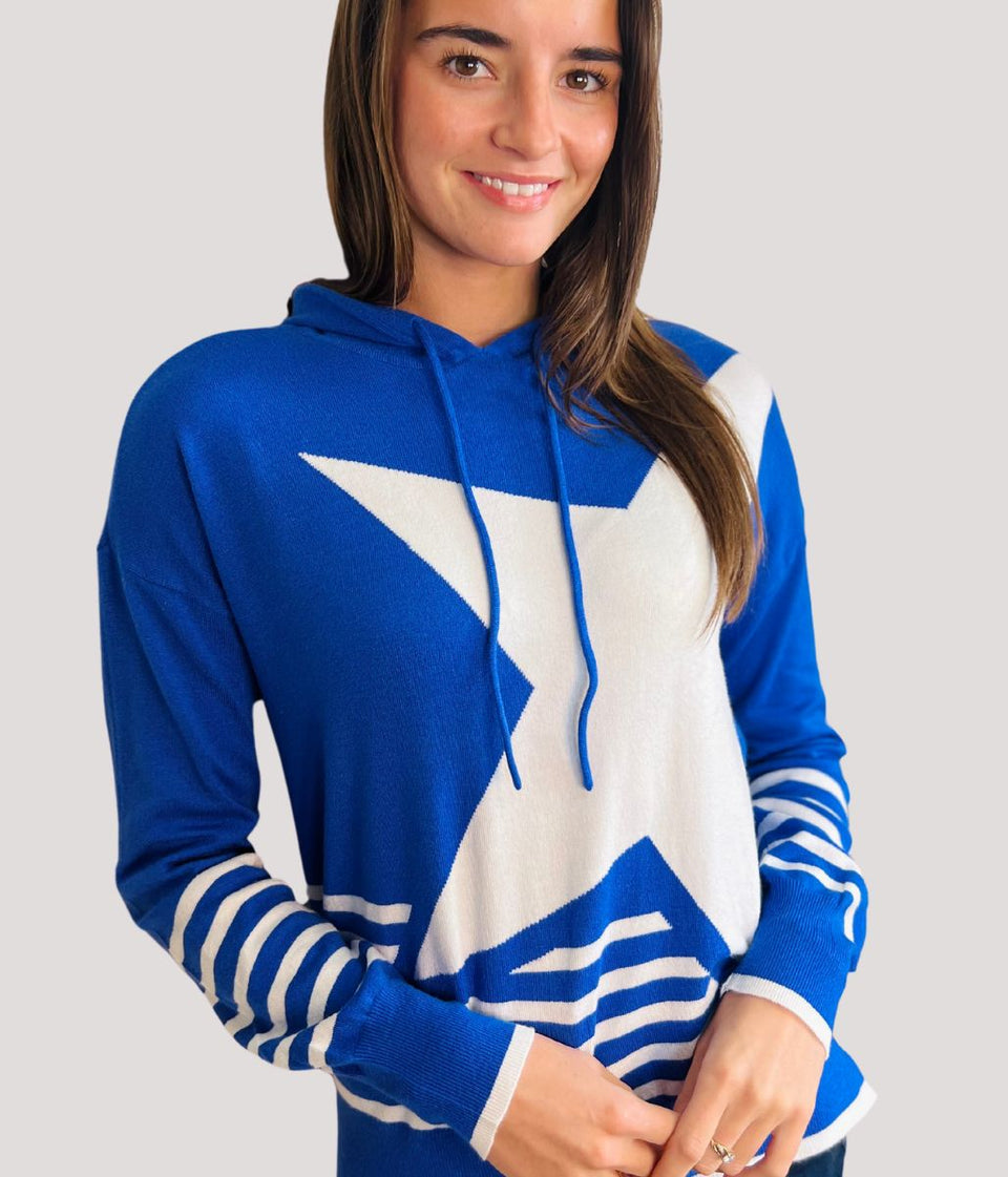 Blue Star Hooded Jumper