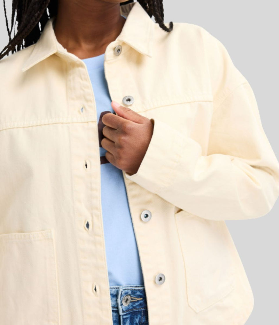 Butter Cream Denim Shirt Jacket