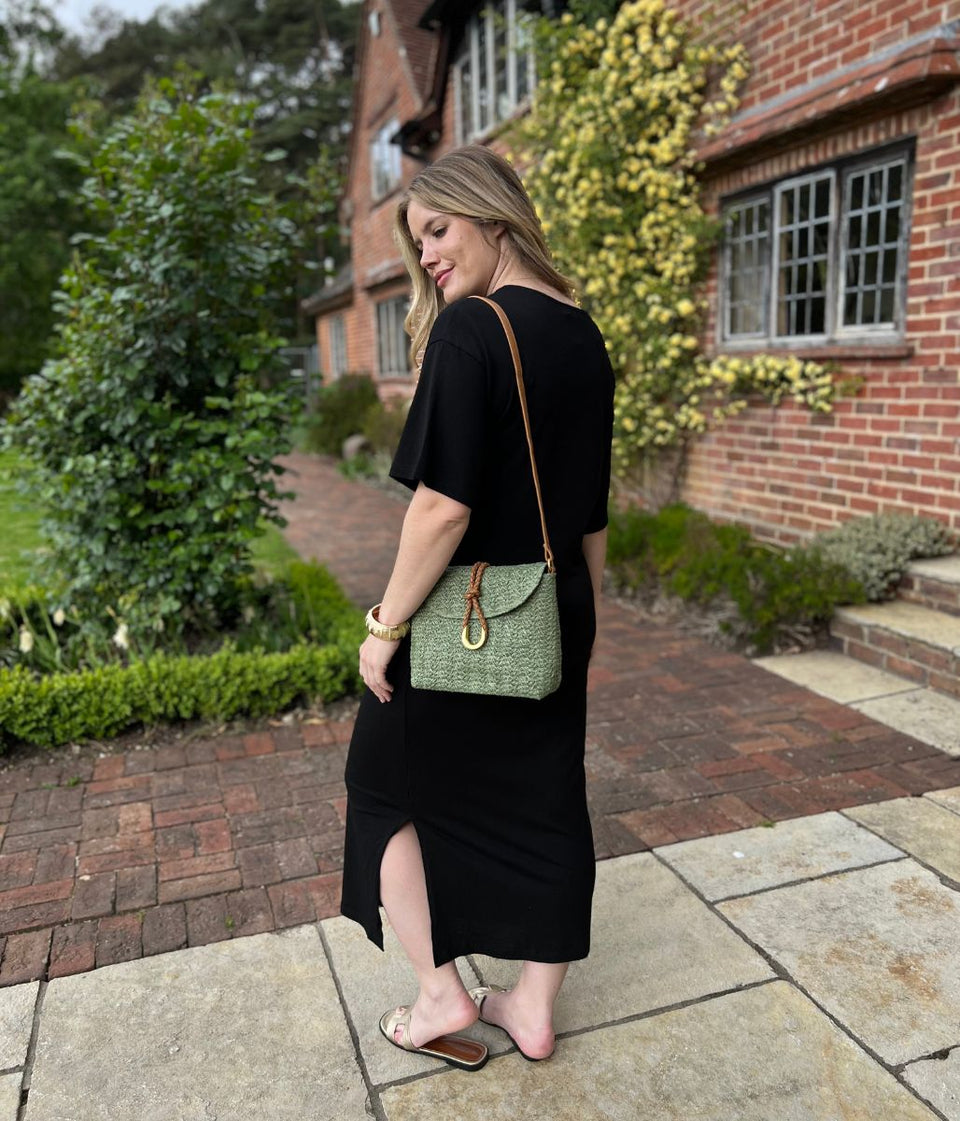 Black Jersey Twist T-Shirt Dress