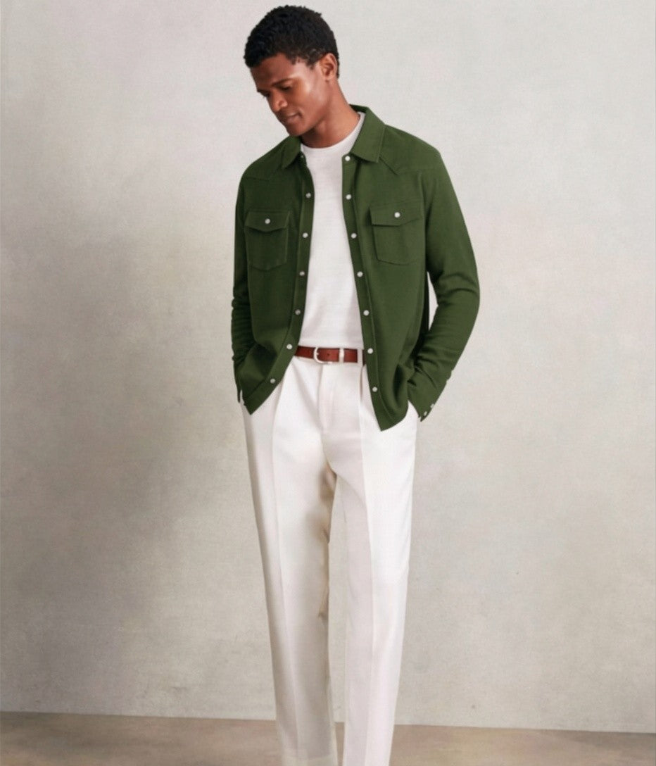 Khaki Mens Premium Over Shirt
