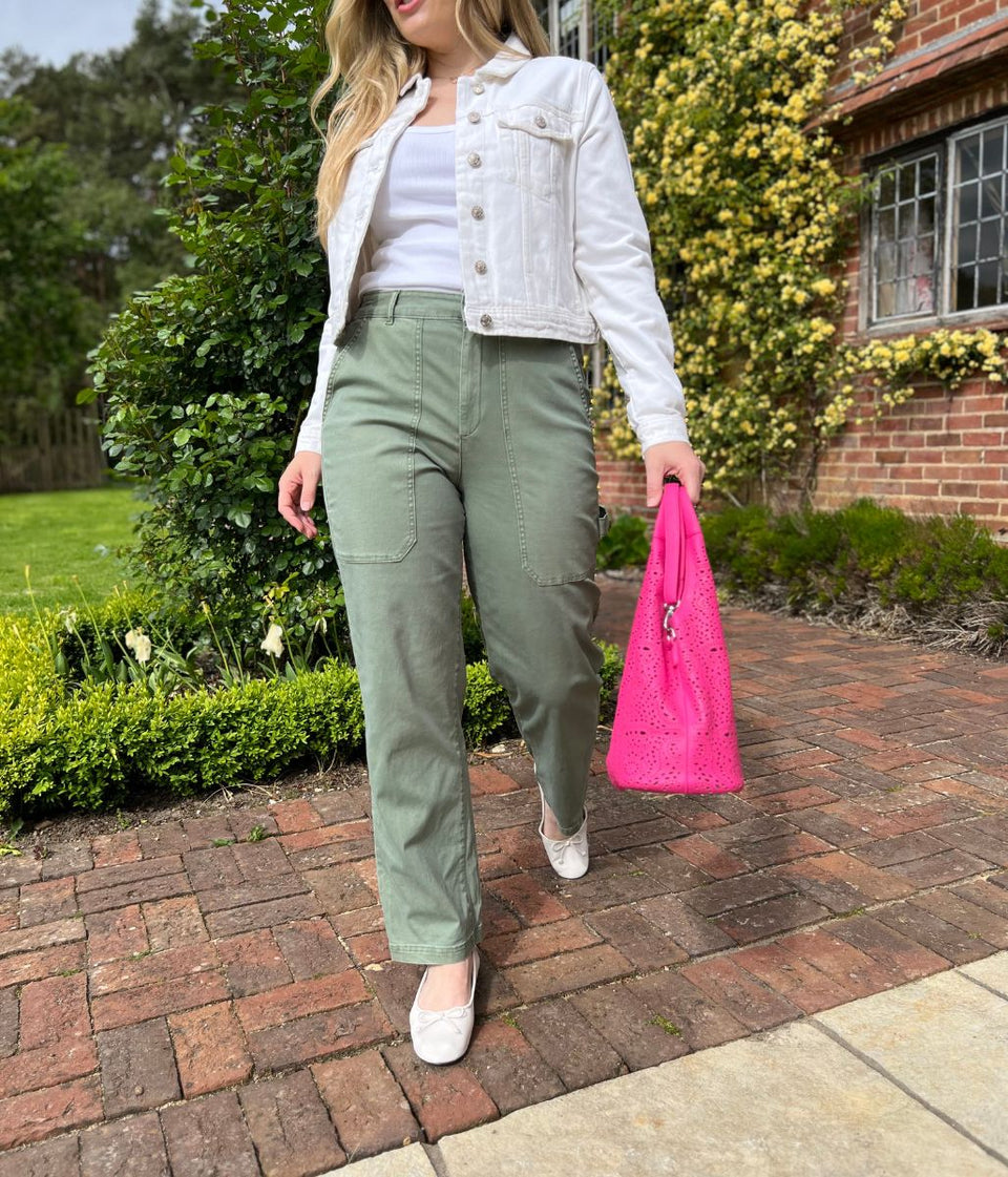 Green Carpenter Straight Leg Trousers